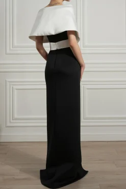 Khalesi Scuba Dress In Black-White