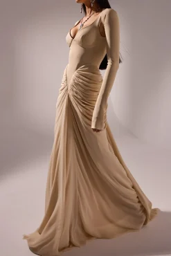 Kiara Long Dress In Nude
