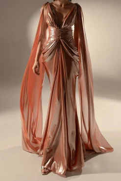 Layla Dress In Copper-Blush