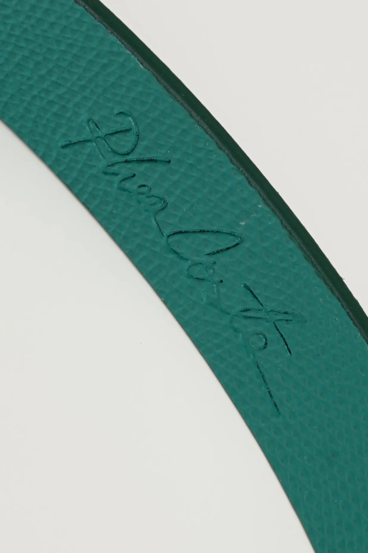 Lotus Leather Waist Belt In Emerald With Gold Buckle