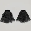 Marie Ruffled Lace Cuffs In Black