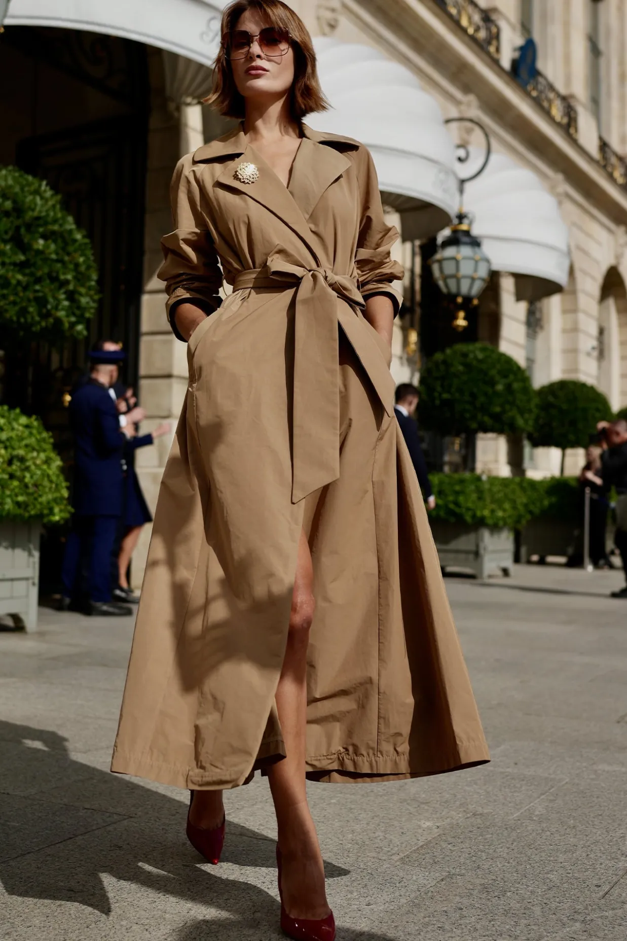 Marlene Trench Coat In Camel