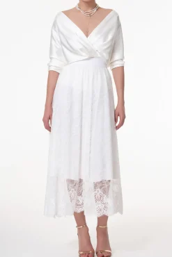 Midi Lace Ivory Skirt With Midi Underskirt