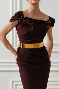 Nira Long Dress In Burgundy