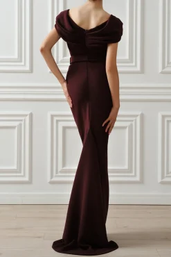 Nira Long Dress In Burgundy