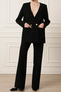 Pax Viscose Jersey Wide-Leg Pants In Black