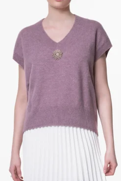 Raziel Cashmere and Silk-blend Sweater Vest In Lilla