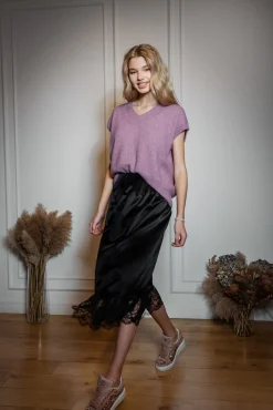 Raziel Cashmere and Silk-blend Sweater Vest In Lilla