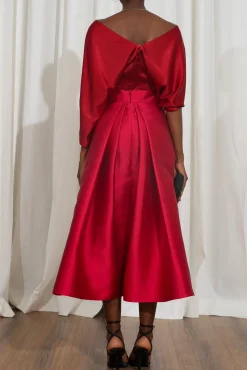 Reese Silk Top In Hot-Red