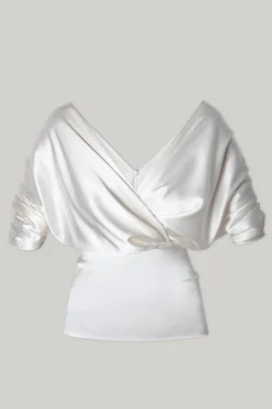Reese Silk Top In Ivory