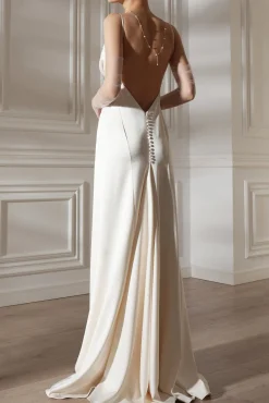 Ronna Satin Dress In Ivory