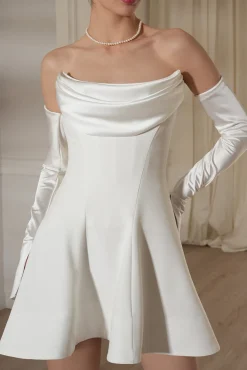 Salma Mini Crepe Dress In Off-White