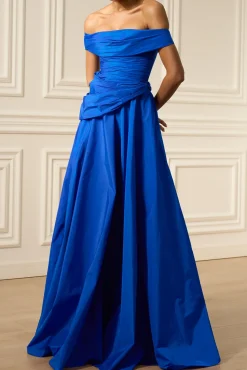 Shakila Taffeta Dress In Electric-Blue