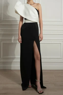 Shay Scuba Dress With Detachable One-Shoulder Structure