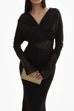 Sofia Sprinkles Embroidery Crepe Dress