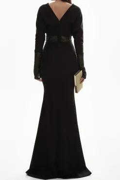 Sofia Sprinkles Embroidery Crepe Dress