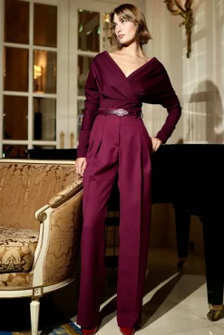 Sofia Stretchy Top In Burgundy