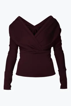 Sofia Stretchy Top In Burgundy