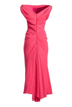 Sylvie Midi Dress In Fuchsia