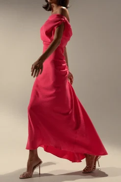 Sylvie Midi Dress In Fuchsia