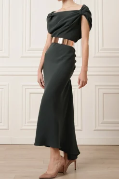 Sylvie Midi Dress In Pine Green