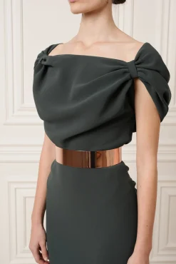 Sylvie Midi Dress In Pine Green
