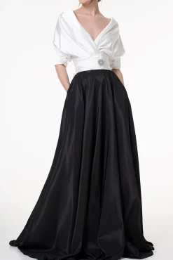 Taffeta Long Skirt In Black