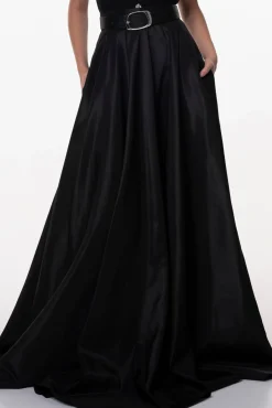 Taffeta Long Skirt In Black