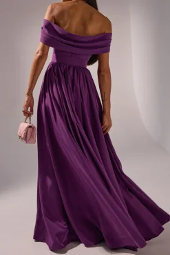 Tania Long Dress In Plum