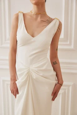 Valeria Midi Dress In Off-White
