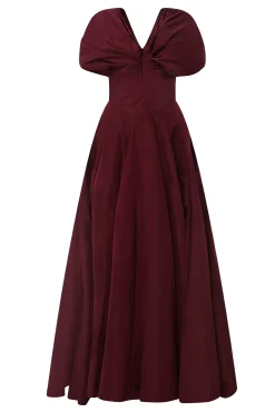 Widad Long Dress In Burgundy