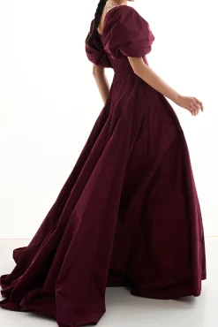 Widad Long Dress In Burgundy