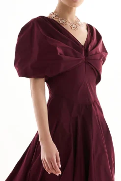 Widad Long Dress In Burgundy