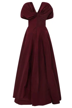Widad Long Dress In Burgundy