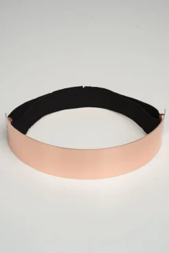 Xenis Front Metal Belt In Rose Gold-Plated