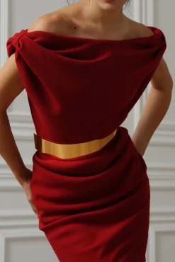 Xenis Front Metal Belt In Gold-Plated