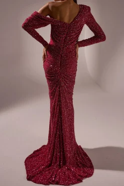 Zeina Dress In Sour-Cherry